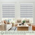 thumbnail image 5 of MiLin Cordless Blackout Zebra Blinds, Light Control Shading Privacy Dual Layer Roller Window Shades and Blinds, Day and Night Blinds Fast Delivery Custom (Blackout Grey, 26" W X 48" H), 5 of 6