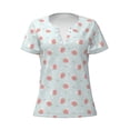 thumbnail image 3 of Naloa Strawberry Print T-Shirts Short Sleeve V Neck Tees for Women Fashion Tops Trendy Lightweight Soft Casual Summer Outfits Clothes, 3 of 5