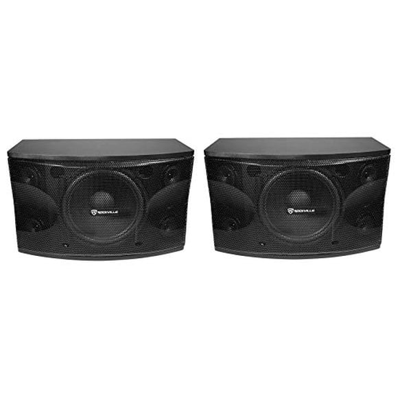 Rockville Pair KPS12 12" 3-Way 1600 Watt Karaoke Speakers+Wall Brackets/MDF, Black
