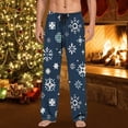 thumbnail image 6 of Top-Kevin Mens Navy Christmas Snowflake Pajama Pants,Soft Lounge Pants Comfy Pajama Bottoms Drawstring Pockets White For Men, 6 of 7