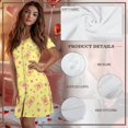 thumbnail image 5 of Yuyamidu Women Nightgown Yellow Capybara Sleep Dress Button Down House Dress Pleated Knee Length Loungewear, 5 of 6