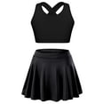 thumbnail image 2 of iiniim Girls Tennis Golf Sports Outfit Sleeveless U Neck Tank Top with Pleated Skort Skirt Set Tracksuit Size 4-14 Black 12, 2 of 7