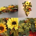 thumbnail image 5 of SPOORYYO Blossoming Vine Garland Wire Base Artificial Autumn Sunflower Leaf Pumpkin Garland Thanksgiving Halloween Home Decoration, 19.69" x 12.6", 5 of 6