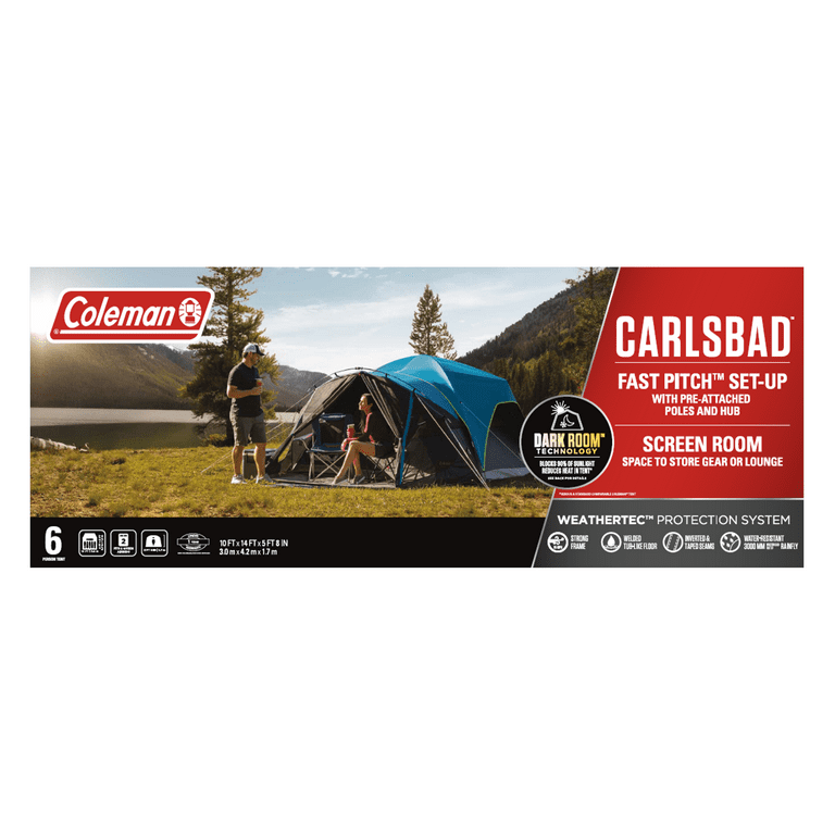 Coleman 6-Person Carlsbad Dark Room Dome Camping Tent with Screen