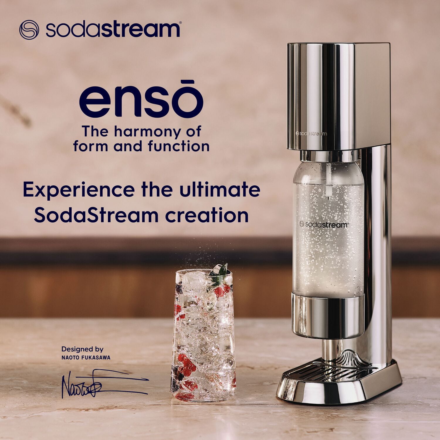 sodastream Enso Sparkling Water Maker Kit, Stainless Steel