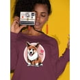 thumbnail image 2 of Corgi Smile I Heart Corgi Sweatshirt Women -Image by Shutterstock, Female Small, 2 of 4