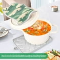thumbnail image 3 of Yayeee Pot Holders Kitchen Heat Resistant with Pocket 7"x9.8" Cotton Oven Cooking Hot Pads, Green Wave Pattern, 3 of 7