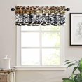 thumbnail image 5 of Wild Animals Print Curtain Valance for Window Leopard Zebra Skin Pattern Hunters Cabins Decor Rod Pocket Short Curtains Valance for Kitchen Living Room Bathroom Bedroom 54x18inch, 5 of 6