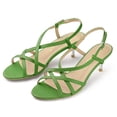 thumbnail image 1 of Sandalias De Tacón De Aguja Con Tiras Destalonado Para Mujer Verde 40, 1 of 5