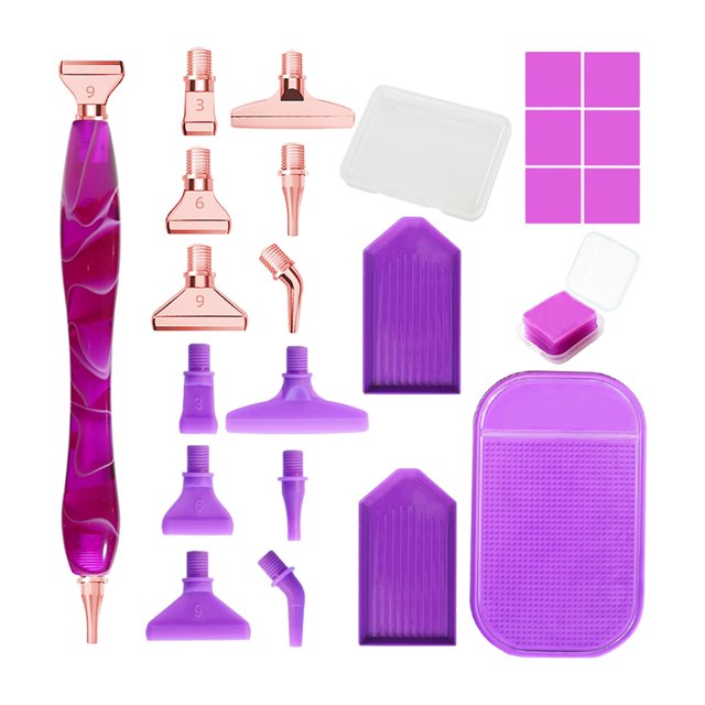 Herramientas de artesanía de diamantes, bolígrafo de punta, bandejas antideslizantes, accesorios de artesanía de diamantes, punta de metal para manual Violeta Soledad bolígrafo artesanal de diamantes