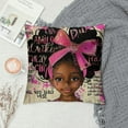 thumbnail image 2 of ONETECH African American Black Girl Home Decorative Throw Pillow Cover, I am Kind Inspirational Quotes Cushion Case for Girls Kids, Bedroom Nursery Sofa Couch Decors Baby Shower Decoration Gifts, 2 of 5