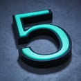 thumbnail image 1 of Glow in the Dark House Numbers - Aqua / Solar Powered House Numbers - Aqua, 1 of 1