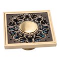 thumbnail image 1 of Floor Drain, Pattern Carving Retro Squared Floor Drain Large  With Accessories For Bathroom, 1 of 8