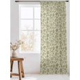 thumbnail image 3 of Sheer Curtains 84 Inches Long, Green Floral Semi Sheer Curtains Light Filtering Window Treatment, Vintage Rustic Botanical Spring Privacy Voile Drapes for Living Room Bedroom 52x84 Inch, 3 of 7