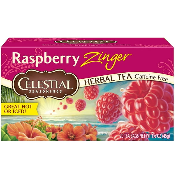 Celestial Seasonings Herbal Tea Caffeine Free Raspberry Zinger -- 20 Tea Bags