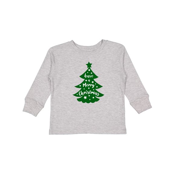 Inktastic Have a Merry Christmas Green Tree Boys or Girls Long Sleeve Toddler T-Shirt