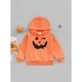 thumbnail image 2 of Qiylii Toddler Baby Halloween Hoodies for Girls Boys, Casual Long Sleeve Pumpkin Skeleton Print Loose Sweatshirts,1-6Years, 2 of 8
