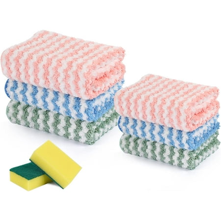 

Microfibre Cleaning Rag Super Absorbent Microfibre Cleaning Cloth Multipurpose Cleaning Towels Coral Fleece Scouring Cloth for Kitchen Cleaning Use (9.8×9.8inch 11.8×15.8inch)
