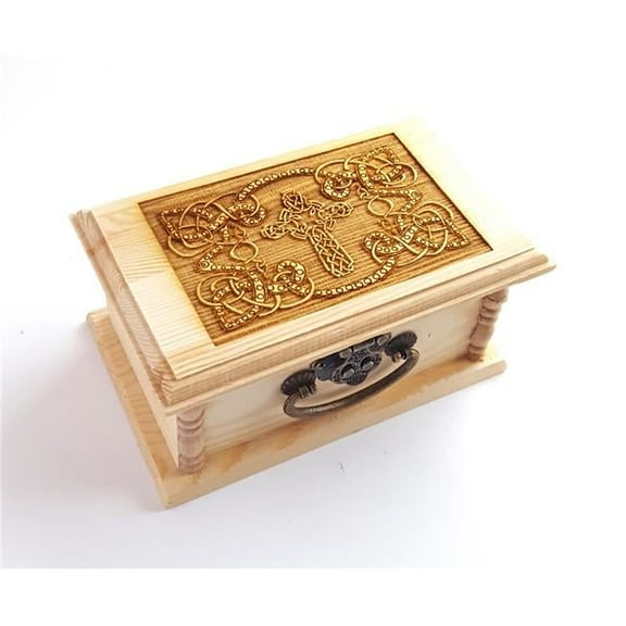 Lyoncraft MBCR01 Celtic Cross Engraved Wooden Box