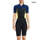thumbnail image 2 of Trajes de neopreno Pareja Traje de buceo Traje de baño de una pieza con cremallera frontal Pantalones cortos de manga corta Transpirable Deportes Buceo Skins Traje de surf Mujer amarillo L 1.5MM Noticed OD003629-15, 2 of 5