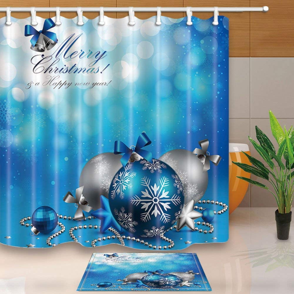 ARTJIA Christmas Decor Near Year Party Decorations with Blue Balls and