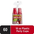 thumbnail image 2 of Solo Disposable Plastic Cups, Red, 18oz, 60 count, 2 of 11