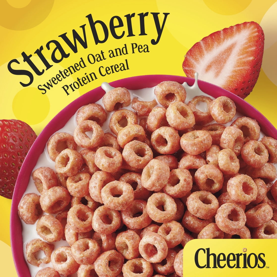 (8 pack) Cheerios Protein Cereal, Strawberry, 8g Protein, Family Size, 15 oz