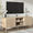 Natural, variant on Lisicue Mid-Century Modern TV Stand for TVs up to 70 Inches with Sliding Doors and Storage, Black