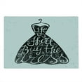 thumbnail image 2 of Lifestyle Cutting Board, Life is Short Buy the Dress Words on Hanger Positive Illustration, Decorative Tempered Glass Cutting and Serving Board, Large Size, Brown White, by Ambesonne, 2 of 5