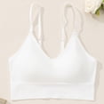 thumbnail image 5 of Delconic Seamless Ribbed Knit Bralette with Adjustable Straps for Women Soft Stretch Pullover Crop Tank Top Underwear White 36, 5 of 6