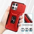 thumbnail image 5 of For Motorola Moto G 5G 2025/ Moto G Play 5G 20205 Case, Sliding Camera Lens Cover Military Grade Protection Stand Bracket Bumper Rugged TPU PC Phone Case for Motorola Moto G Power 2025,Red, 5 of 8