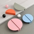 thumbnail image 3 of HDJNal 2 pcs (a Pair) 24mm Pink Drawer Pulls Ball Shape Cabinet Pull Handles Semicircle Knobs with Screws Great for Wardrobe Cupboard Bedroom Furniture Door, 3 of 7