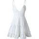 thumbnail image 5 of Vestido skater mini con escote en V, tirantes finos, lazo, espalda descubierta, sin mangas, de encaje, para mujer$Vestidos de mujer Vestido veraniego con escote en V, tirantes finos, lazo, 5 of 7