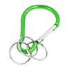 Unique Bargains Hiking Green Aluminum Alloy Buckle Snap Hooks Carabiners with 3 Keychain