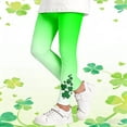 thumbnail image 2 of Tisuna Girls St Patricks Day Leggings Child Cartoon Print Elastic Waist Tight Leg Yoga Pants Fashion Stretchy Little Girls Play Holiday Festive Outfits Green1 Size 8-10 Years, 2 of 6