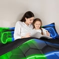 thumbnail image 5 of Castle Fairy Blue Green Video Game Twin Comforter Sets,Hexagon Gamepads Bedding Set, 5 of 8