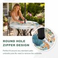 thumbnail image 4 of Round Outdoor Tablecloth with Umbrella Hole and Zipper, Vintage Beach Coastal Tablecloth with Elastic Waterproof, Nautical Shell Starfish Coral Summer Patio Table Covers for 31" - 35" Pool Tables, 4 of 9