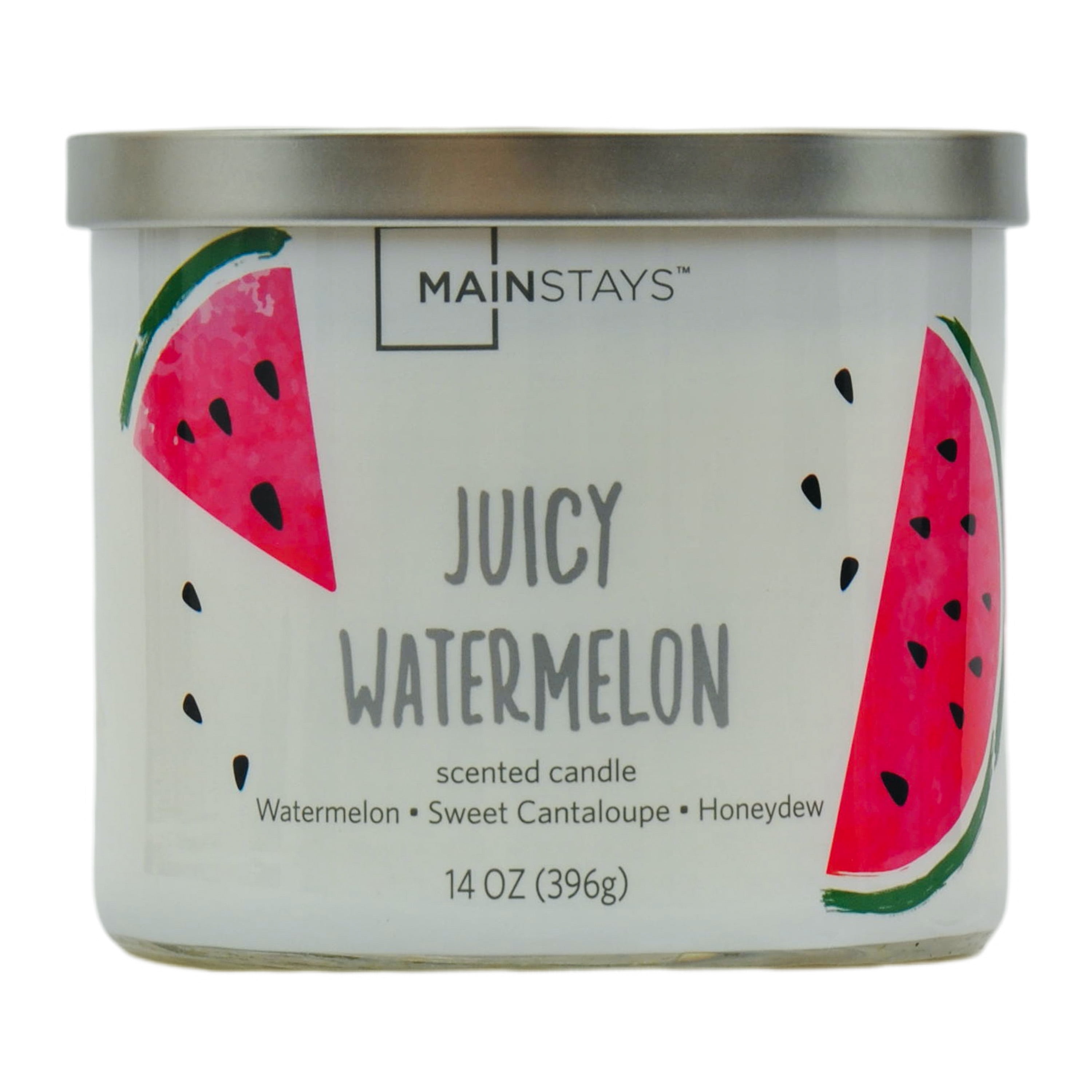 Mainstays Juicy Watermelon 3Wick Candle, 14 Ounce