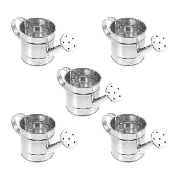 5 mini regaderas, macetas, hervidores de agua para jardinería, cubos de metal para niños, regalo para bonsáis, parterres, jardín y oficina.