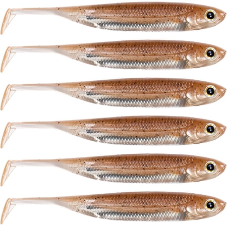 Paddle Tail Swimbaits Soft Fishing Lures for Bass Fishing 2.75-4.75 Inches Freshwater & Saltwater Soft Plastic Baits Swim Shad Bait Minnow Lures Drop Shot Coffee 4.75 -5 Pack