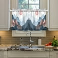 thumbnail image 2 of Yayeee Kitchen Curtains Tier Pair Light Filtering 27"x36" Rod Pocket Short Cafe Window Panel, Art Mountain and Sun Pattern, 2 of 7