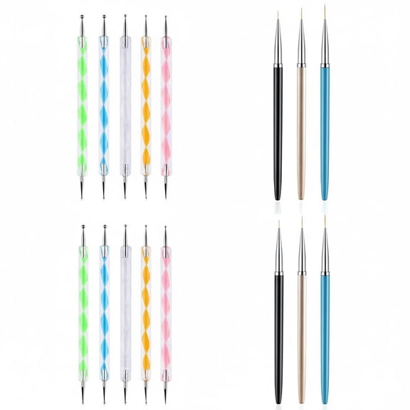 10PCS Dotting Pens with 6 PCS Nail Painting Brushes,totaling two sets,Nail Art Design Tools