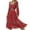Red, variant on Wancir Women's V Neck Ethnic Style Empire Waist Slim Chiffon Dress Fall Long Sleeve A-Line Swing Dresses for Women