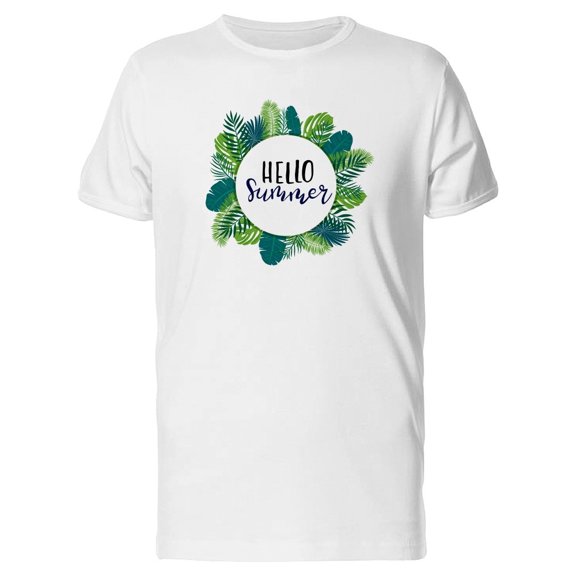 Hello Summer. Tropical Artwork Tee Men's -Image by Shutterstock