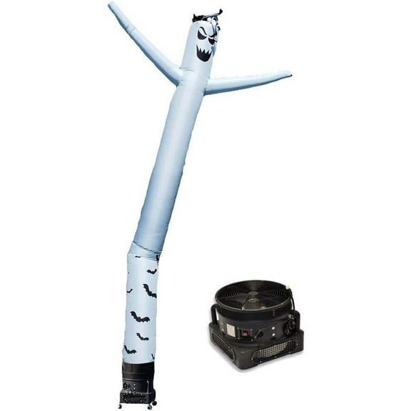 20ft Inflatable Tube Man Guy Puppet Dancer - Ghost Grey - Complete with 1HP 2 Speed Air Blower