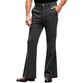 thumbnail image 3 of Rvwovn Men's Flare Dress Pants Slim Fit High Waist Bell Bottom Pants for Party Vintage Casual Wear, 3 of 7