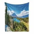 thumbnail image 1 of Central America Soft Flannel Fleece Throw Blanket, Real Image of Bay of Lake Atitlan with View of San Pedro Volcano, Cozy Plush for Indoor and Outdoor Use, 50" x 60", Multicolor, by Ambesonne, 1 of 6