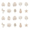thumbnail image 4 of 100Pcs Unfinished Wood Piece Decorations DIY Craft Supplies Hollow out Leaf & Flamingo & Pineapple & Flower Antique White 2.3~3.5x1.7~3.3x0.25cm, 4 of 9