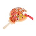 thumbnail image 2 of Juego de pizza de madera, accesorios de cocina, juguetes de cocina de madera, juego de rol, corte de comida, juguete de cocina para niños y niñas de 3, 2 of 9