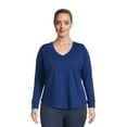 Terra & Sky Women's Plus Size VNeck Tee with Long Sleeves, 3Pack